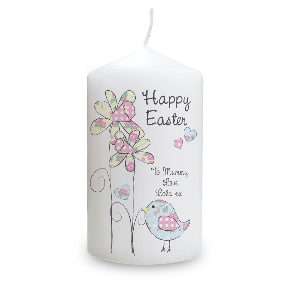 Personalised Daffodil Chick Easter Pillar Candle £11.69